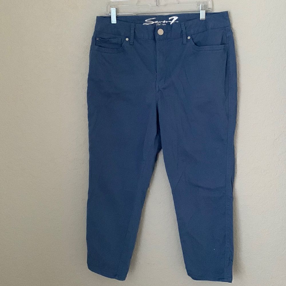 Seven7 High Rise Skinny Crop Blue Women’s Pants Size 16